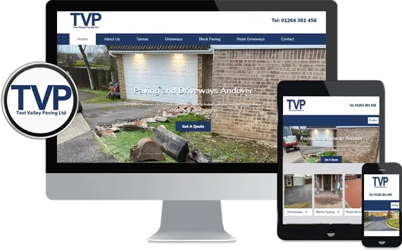 Test Valley Paving website, driveways and paving near Andover, designed by Simply Digital