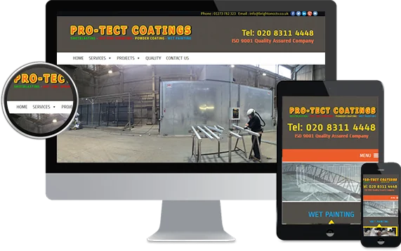 Pro-Tect Coatings website, powder coating and shot blasting in Belvedere, Kent, designed by Simply Digital