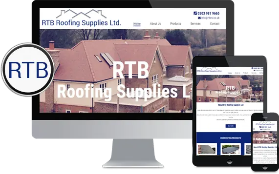 RTB Roofing Supplies website, roofing merchant in Rainham, east London, designed by Simply Digital