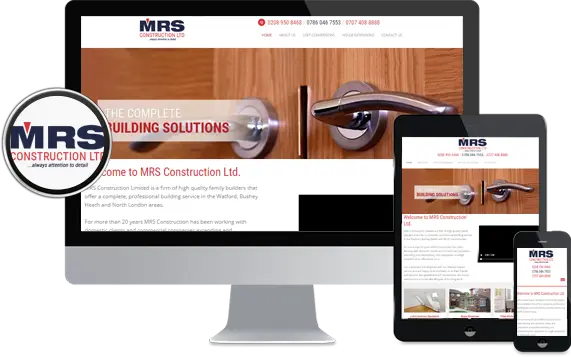 MRS Construction website, builders in Bushey Heath and Watford, designed by Simply Digital